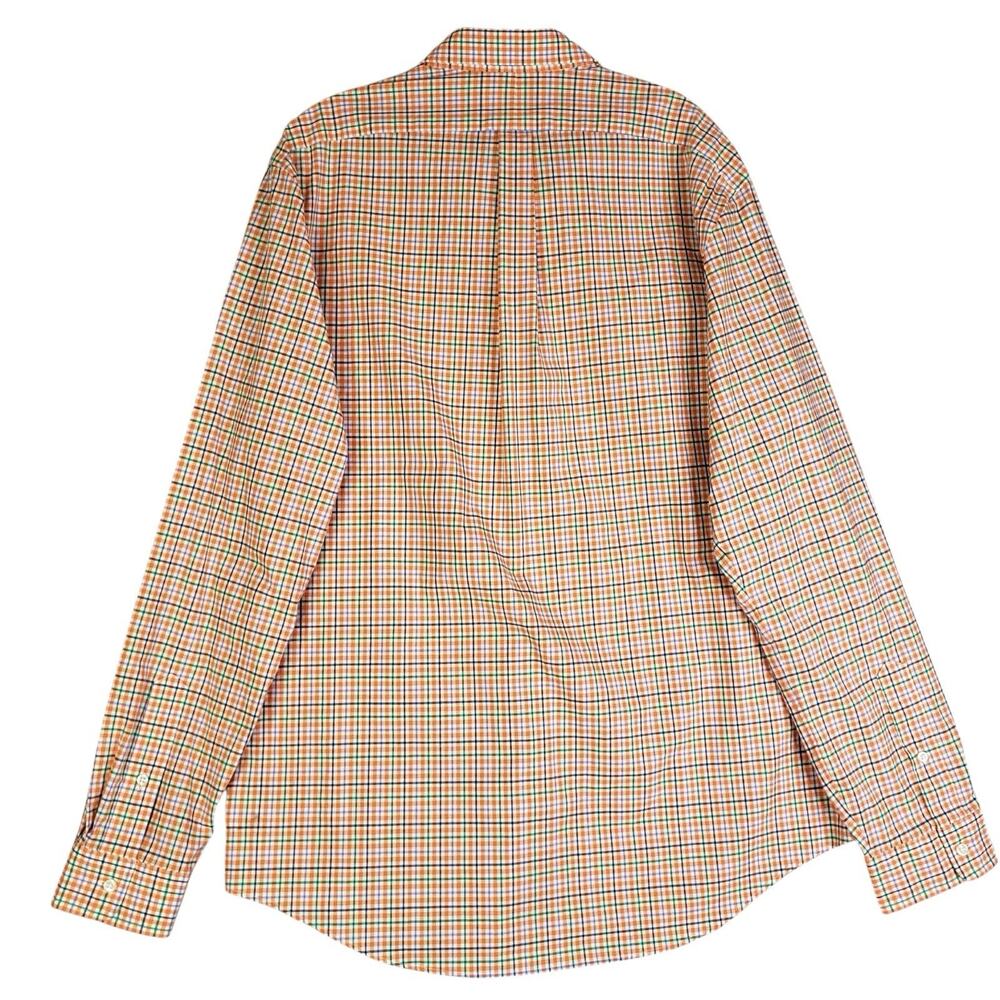 Polo Ralph Lauren Shirt Men’s Large Slim Orange Plaid LS Button Down - Picture 3 of 10